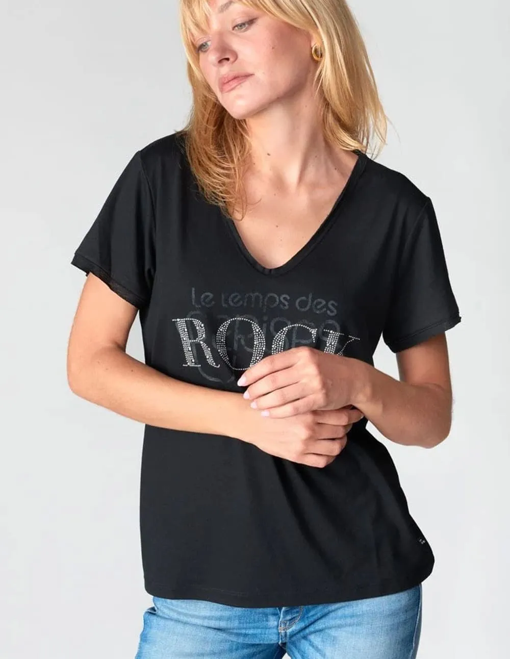 Camiseta Le Temps des Cerises Quiin Negra Mujer