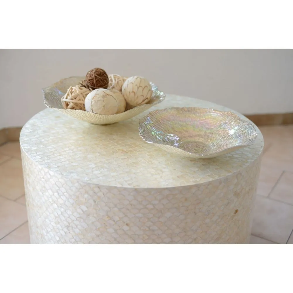 Coupe corolle lustrée ambre 36x36x7cm