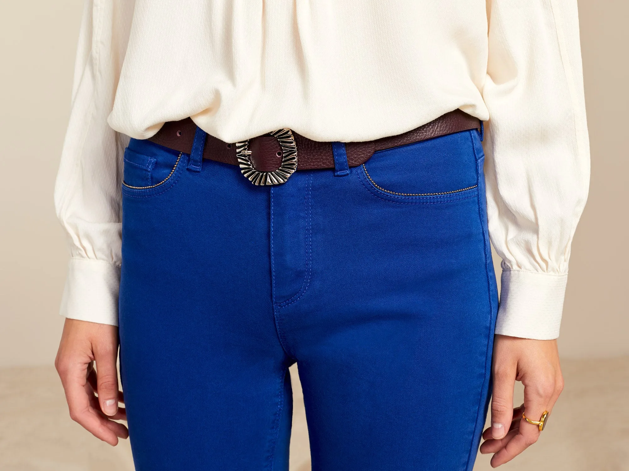LE SOFIA - Jean slim marine effet push up 7/8ème