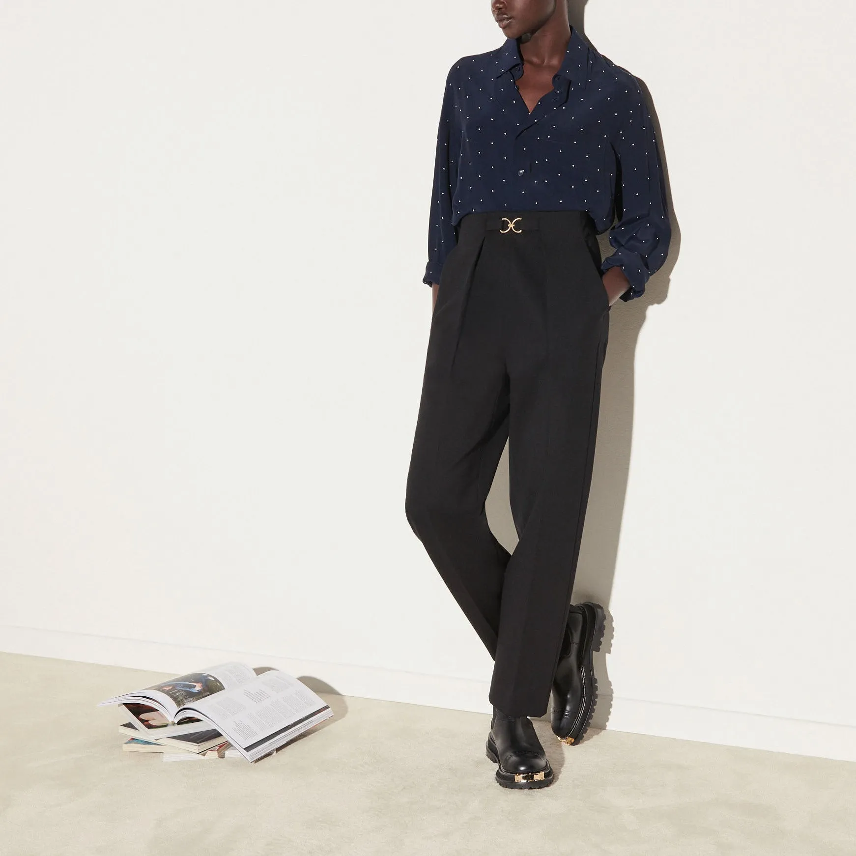 Pantalon ajusté taille haute