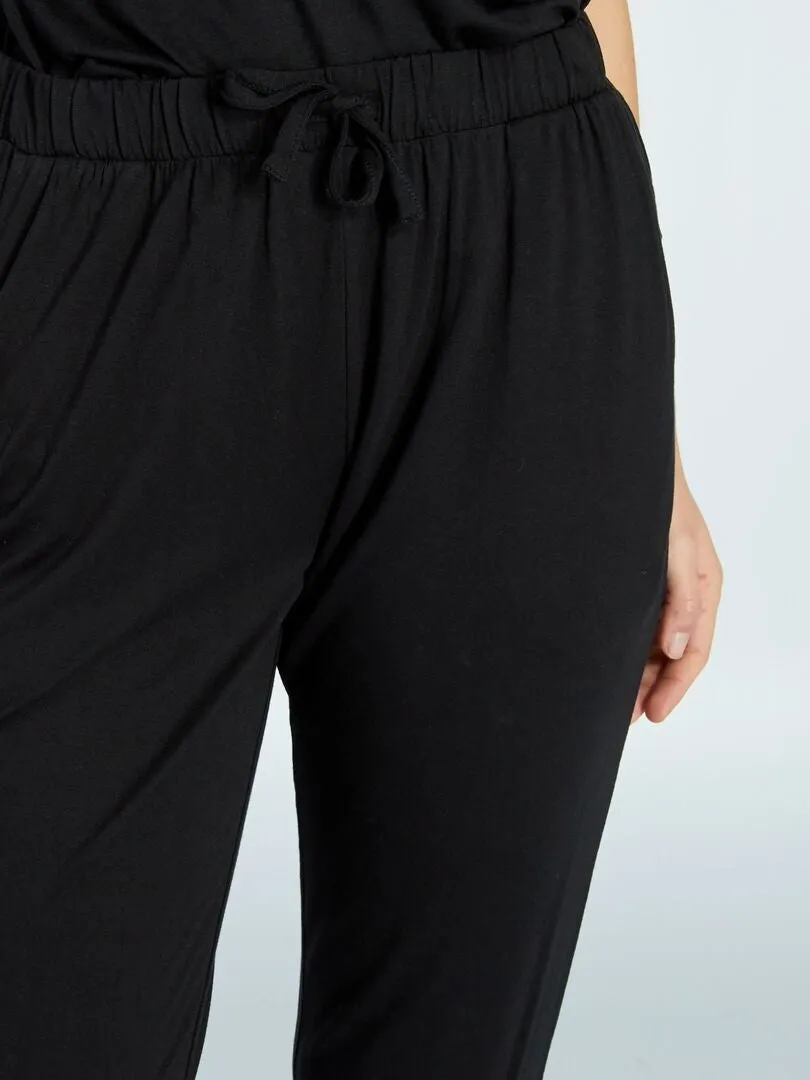 Pantalon de nuit fluide - noir