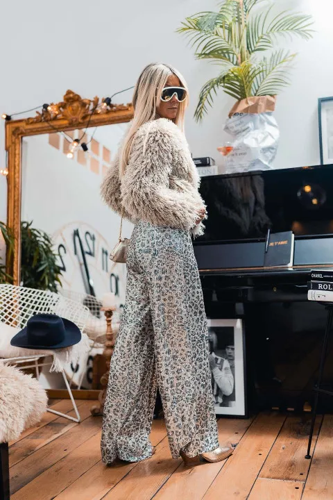 Pantalon Flavia glitter leopard
