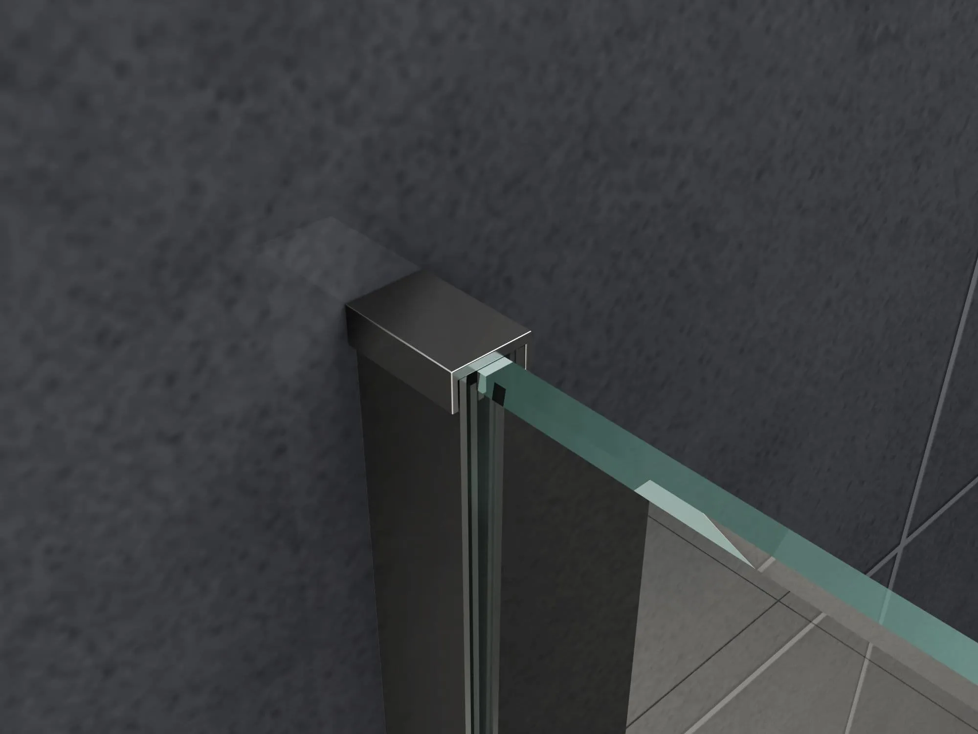 Paroi de douche profilé noir 90cm