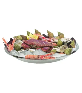 Plateau pour fruits de mer Ø 36 cm inox 18 %