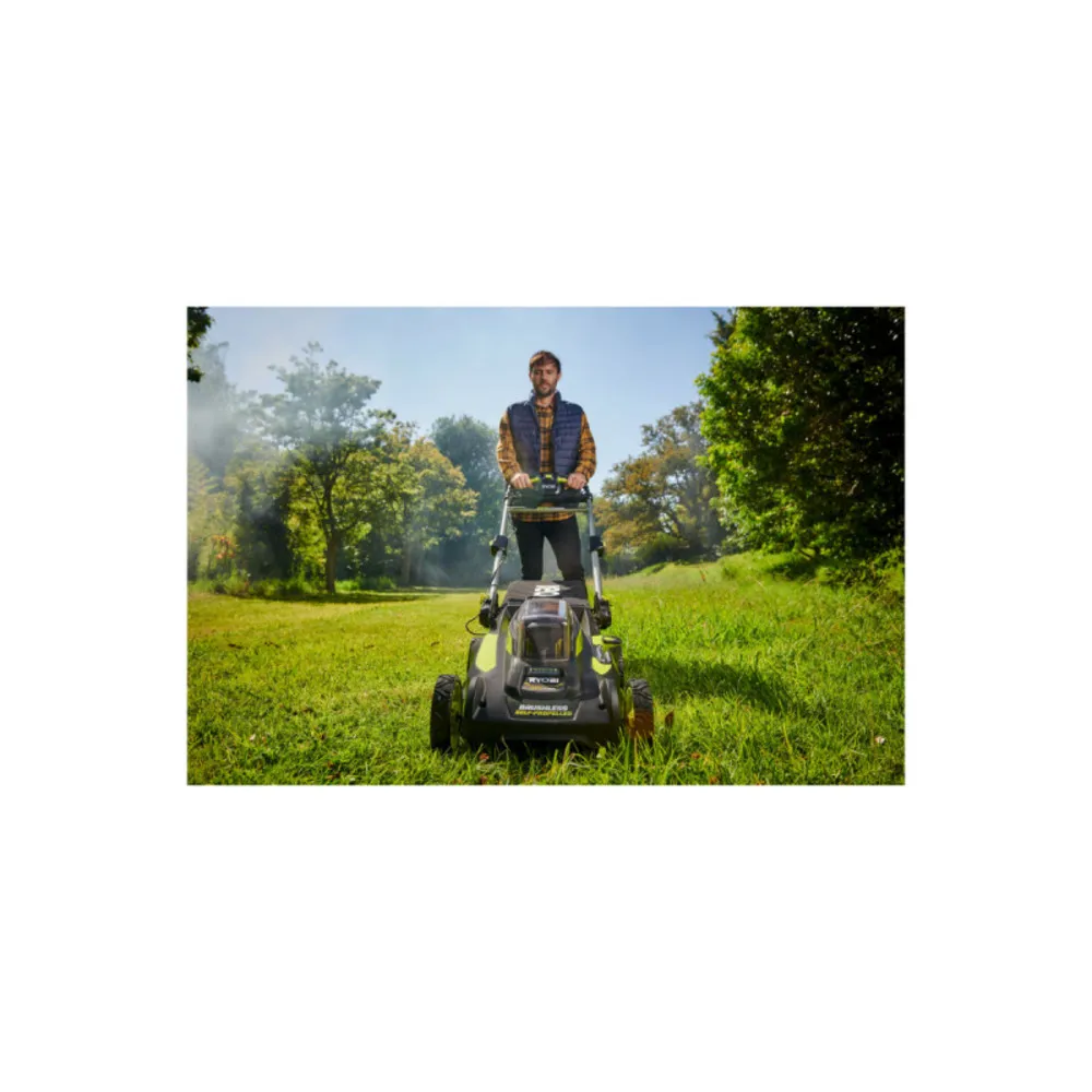 Tondeuse tractée ryobi 36v maxpower brushless - coupe 51 cm - 1 batterie 6.0ah - 1 chargeur rapide - ry36lmx51a-160