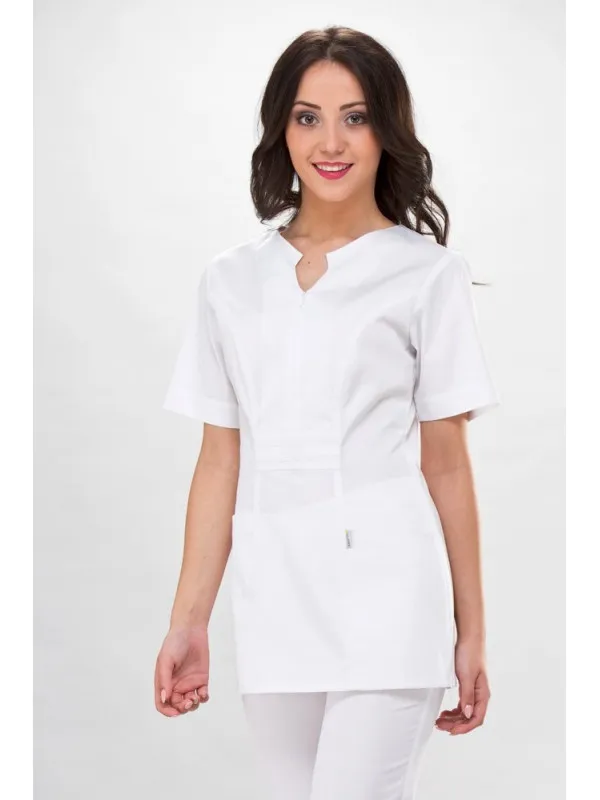 Tunique médicale Princesse Coupe casaque blanche