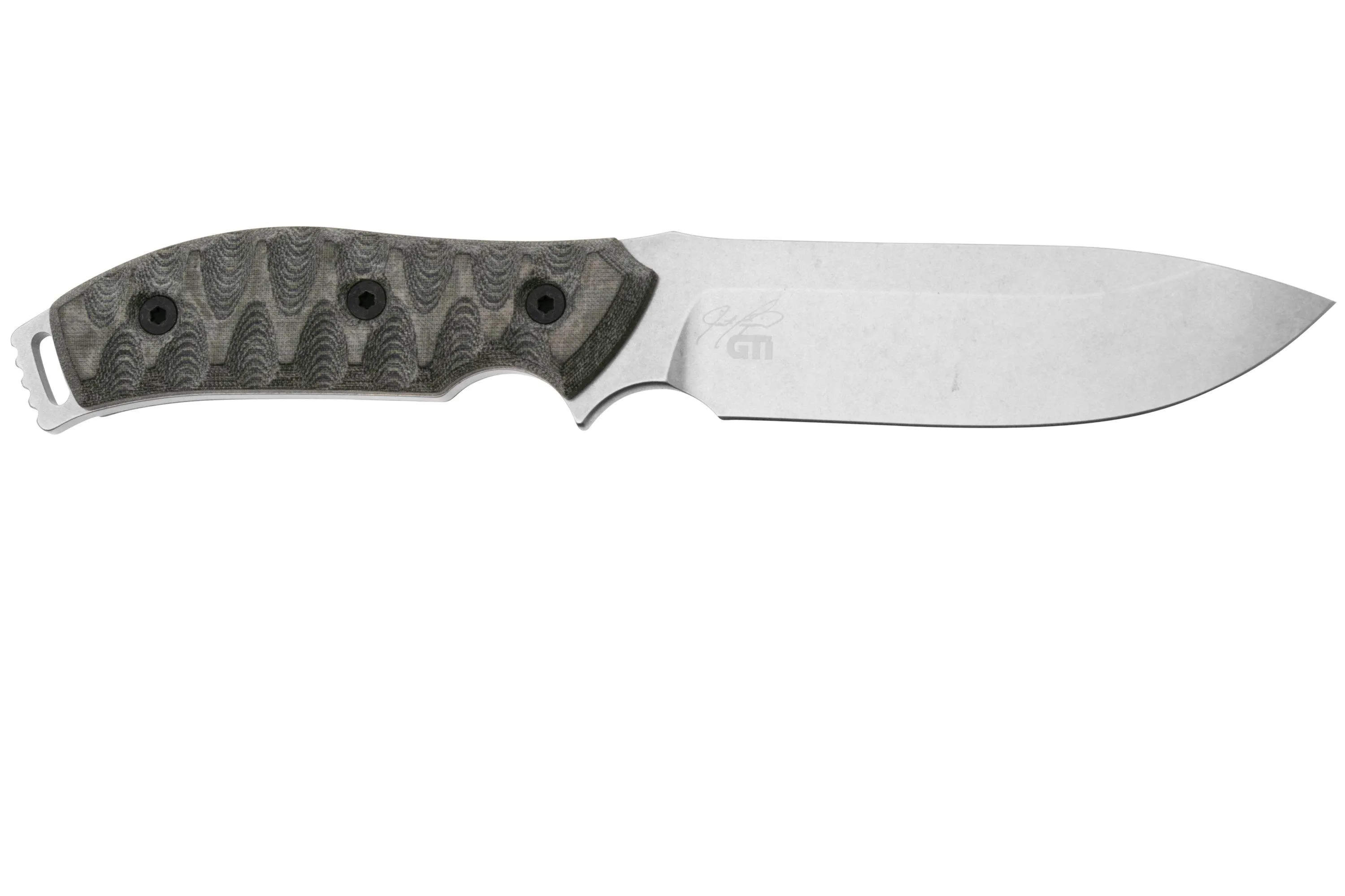White River Knives GTI 4.5 Stonewashed CPM S35VN, OD Green Canvas Micarta, Justin Gingrich design